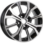 Диск KDW KD1549 6x15 4*100 Et:50 Dia:60,1 Black Front Polished